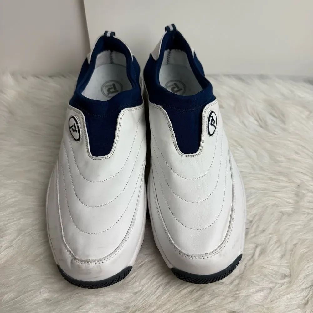 Navy Blue Leather Upper Shoes